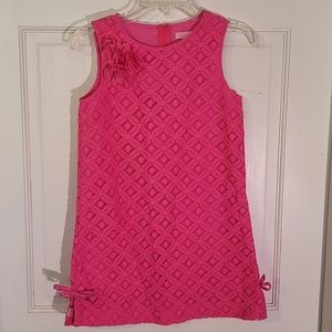Pink no sleeve lace dress for girls